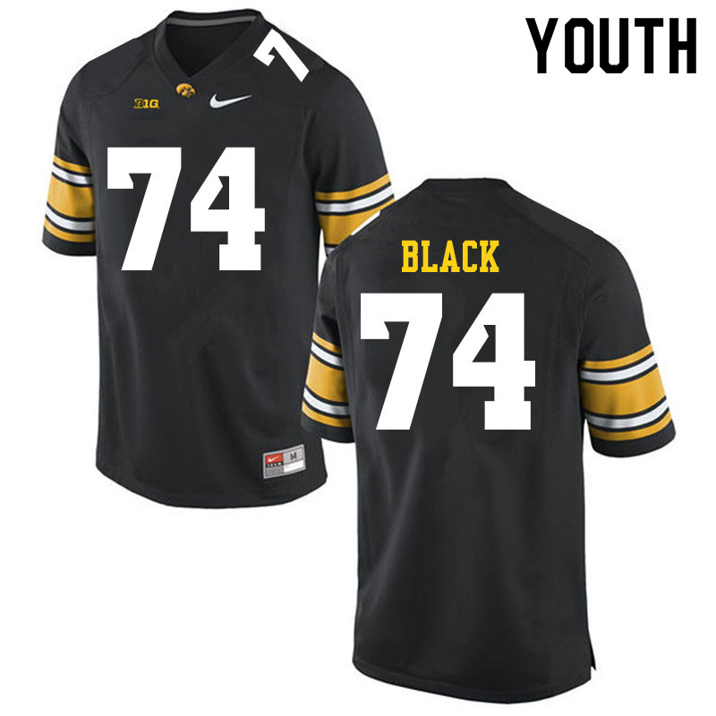 Youth #74 Yahya Black Iowa Hawkeyes College Football Jerseys Sale-Black
